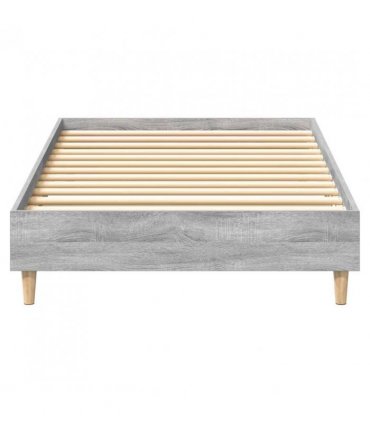 vidaXL Bed Frame No Mattress Grey Sonoma 75x190 cm Small Single Engineered Wood — Size: 75 x 190 cm