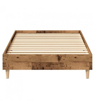vidaXL Bed Frame No Mattress Old Wood 100x200 cm Engineered Wood — Size: 100 x 200 cm