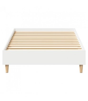 vidaXL Bed Frame No Mattress White 100x200 cm Engineered Wood — Size: 100 x 200 cm