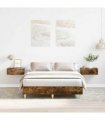 vidaXL Bed Frame No Mattress Smoked Oak 120x200 cm Engineered Wood — Size: 120 x 200 cm