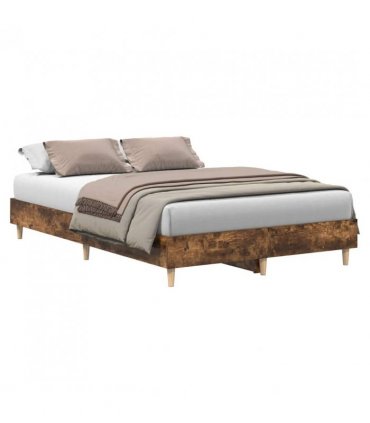 vidaXL Bed Frame No Mattress Smoked Oak 120x200 cm Engineered Wood — Size: 120 x 200 cm