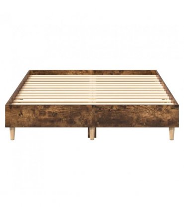 vidaXL Bed Frame No Mattress Smoked Oak 120x200 cm Engineered Wood — Size: 120 x 200 cm