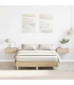 vidaXL Bed Frame No Mattress Sonoma Oak 120x190 cm Small Double Engineered Wood — Size: 120 x 190 cm