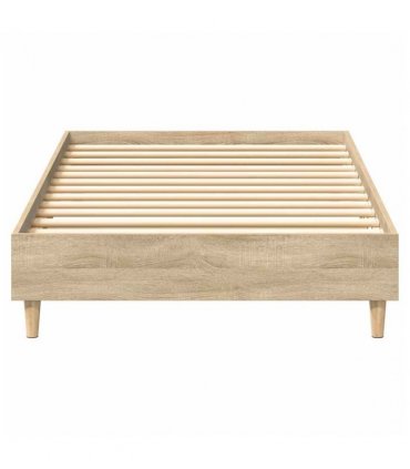 vidaXL Bed Frame No Mattress Sonoma Oak 100x200 cm Engineered Wood — Size: 100 x 200 cm