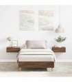 vidaXL Bed Frame No Mattress Brown Oak 100x200 cm Engineered Wood — Size: 100 x 200 cm