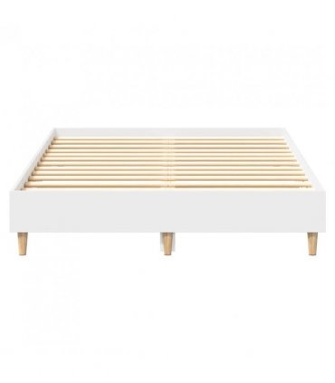 vidaXL Bed Frame No Mattress White 120x190 cm Small Double Engineered Wood — Size: 120 x 190 cm