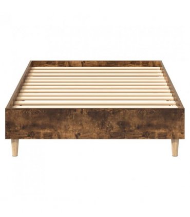 vidaXL Bed Frame No Mattress Smoked Oak 100x200 cm Engineered Wood — Size: 100 x 200 cm
