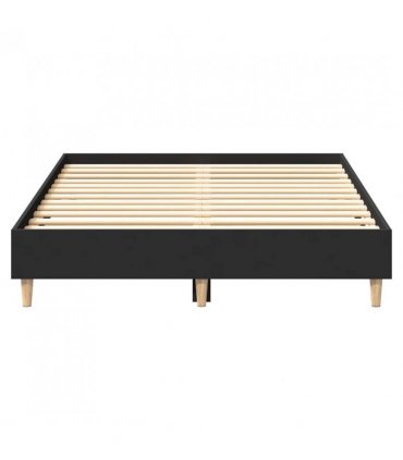 vidaXL Bed Frame No Mattress Black 120x190 cm Small Double Engineered Wood — Size: 120 x 190 cm