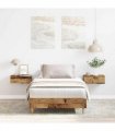 vidaXL Bed Frame No Mattress Old Wood 90x200 cm Engineered Wood — Size: 90 x 200 cm