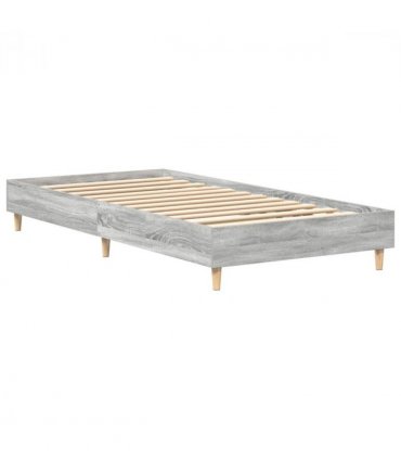 vidaXL Bed Frame Grey Sonoma 203 x 93 x 25 cm Engineered Wood — Size: 90 x 200 cm
