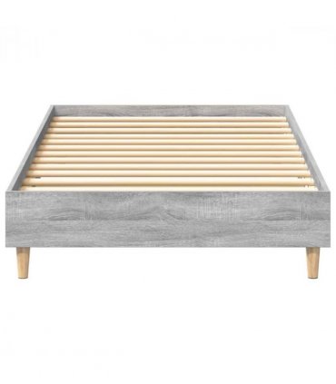 vidaXL Bed Frame Grey Sonoma 203 x 93 x 25 cm Engineered Wood — Size: 90 x 200 cm