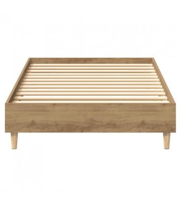 vidaXL Bed Frame No Mattress Artisan Oak 100x200 cm Engineered Wood — Colour: artisian oak, Size: 100 x 200 cm