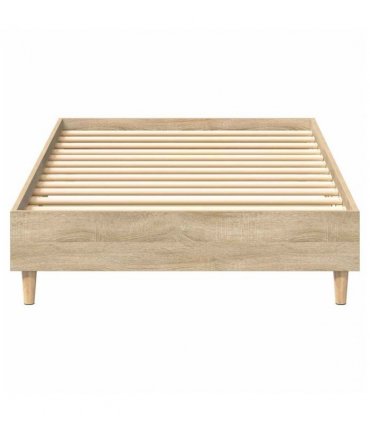 vidaXL Bed Frame No Mattress Sonoma Oak 90x200 cm Engineered Wood — Size: 90 x 200 cm