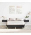 vidaXL Bed Frame No Mattress Black 140x190 cm Engineered Wood — Size: 140 x 190 cm