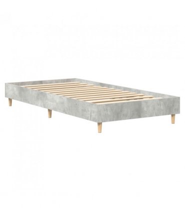vidaXL Bed Frame No Mattress Concrete Grey 100x200 cm Engineered Wood — Size: 100 x 200 cm