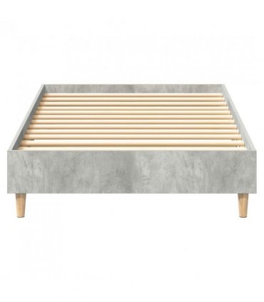vidaXL Bed Frame No Mattress Concrete Grey 100x200 cm Engineered Wood — Size: 100 x 200 cm