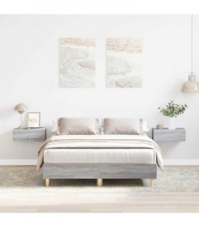 vidaXL Bed Frame No Mattress Grey Sonoma 120x200 cm Engineered Wood — Size: 120 x 200 cm