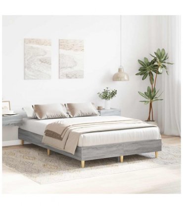 vidaXL Bed Frame No Mattress Grey Sonoma 120x200 cm Engineered Wood — Size: 120 x 200 cm