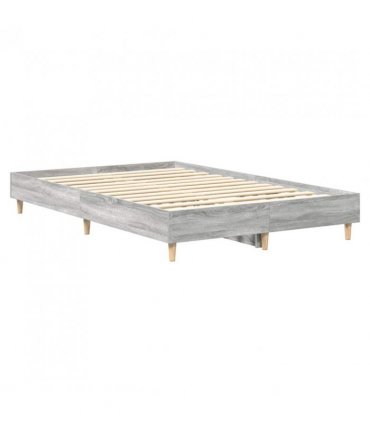 vidaXL Bed Frame No Mattress Grey Sonoma 120x200 cm Engineered Wood — Size: 120 x 200 cm