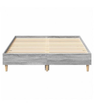 vidaXL Bed Frame No Mattress Grey Sonoma 120x200 cm Engineered Wood — Size: 120 x 200 cm