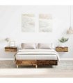 vidaXL Bed Frame No Mattress Old Wood 120x190 cm Small Double Engineered Wood — Size: 120 x 190 cm