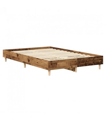 vidaXL Bed Frame No Mattress Old Wood 120x190 cm Small Double Engineered Wood — Size: 120 x 190 cm
