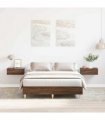 vidaXL Bed Frame No Mattress Brown Oak 120x190 cm Small Double Engineered Wood — Size: 120 x 190 cm