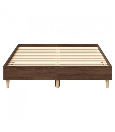 vidaXL Bed Frame No Mattress Brown Oak 120x190 cm Small Double Engineered Wood — Size: 120 x 190 cm