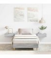 vidaXL Bed Frame No Mattress Grey Sonoma 100x200 cm Engineered Wood — Size: 100 x 200 cm