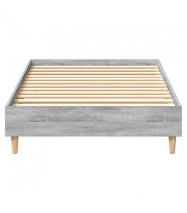 vidaXL Bed Frame No Mattress Grey Sonoma 100x200 cm Engineered Wood — Size: 100 x 200 cm