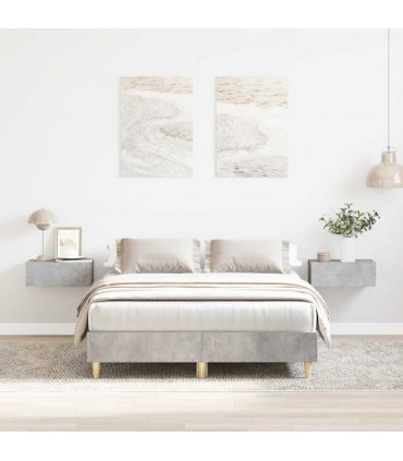 vidaXL Bed Frame No Mattress Concrete Grey 120x200 cm Engineered Wood — Size: 120 x 200 cm