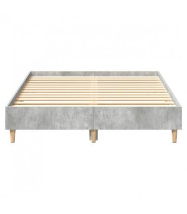 vidaXL Bed Frame No Mattress Concrete Grey 120x200 cm Engineered Wood — Size: 120 x 200 cm