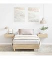 vidaXL Bed Frame No Mattress Sonoma Oak 75x190 cm Small Single Engineered Wood — Size: 75 x 190 cm