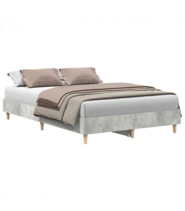 vidaXL Bed Frame Concrete Grey 193 x 123 x 25 cm Engineered Wood — Size: 120 x 190 cm