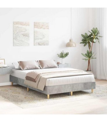 vidaXL Bed Frame Concrete Grey 193 x 123 x 25 cm Engineered Wood — Size: 120 x 190 cm