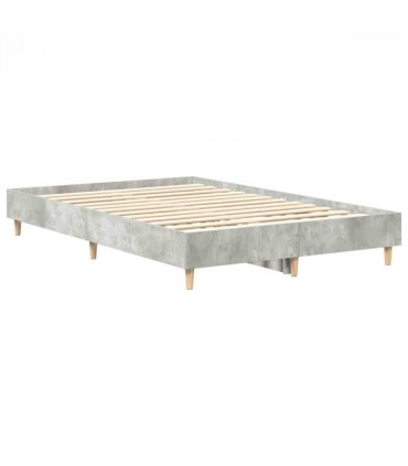 vidaXL Bed Frame Concrete Grey 193 x 123 x 25 cm Engineered Wood — Size: 120 x 190 cm