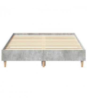 vidaXL Bed Frame Concrete Grey 193 x 123 x 25 cm Engineered Wood — Size: 120 x 190 cm