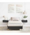 vidaXL Bed Frame No Mattress Black 75x190 cm Small Single Engineered Wood — Size: 75 x 190 cm