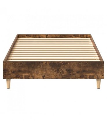 vidaXL Bed Frame No Mattress Smoked Oak 90x190 cm Single Engineered Wood — Size: 90 x 190 cm