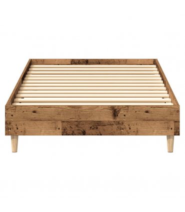 vidaXL Bed Frame No Mattress Old Wood 75x190 cm Small Single Engineered Wood — Size: 75 x 190 cm