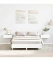 vidaXL Bed Frame No Mattress White 140x190 cm Engineered Wood — Size: 140 x 190 cm