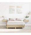 vidaXL Bed Frame No Mattress Sonoma Oak 120x200 cm Engineered Wood — Size: 120 x 200 cm
