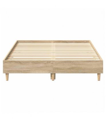vidaXL Bed Frame No Mattress Sonoma Oak 120x200 cm Engineered Wood — Size: 120 x 200 cm