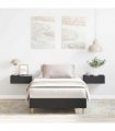 vidaXL Bed Frame No Mattress Black 90x200 cm Engineered Wood — Size: 90 x 200 cm