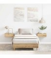 vidaXL Bed Frame No Mattress Artisan Oak 90x200 cm Engineered Wood — Colour: artisian oak, Size: 90 x 200 cm