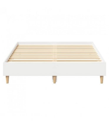 vidaXL Bed Frame No Mattress White 120x200 cm Engineered Wood — Size: 120 x 200 cm