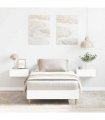 vidaXL Bed Frame No Mattress White 90x200 cm Engineered Wood — Size: 90 x 200 cm