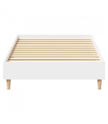vidaXL Bed Frame No Mattress White 90x200 cm Engineered Wood — Size: 90 x 200 cm