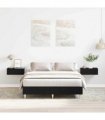 vidaXL Bed Frame Black Oak 193 x 123 x 25 cm Engineered Wood — Size: 120 x 190 cm