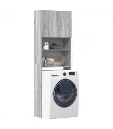 vidaXL Washing Machine Cabinet Grey Sonoma 64x24x190 cm Engineered Wood